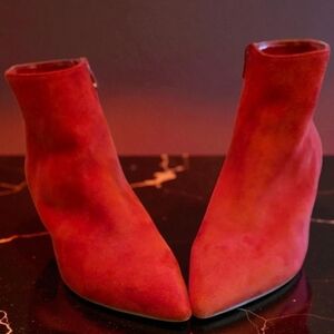 Charles By Charles David Vibrant Red Ankle Booties